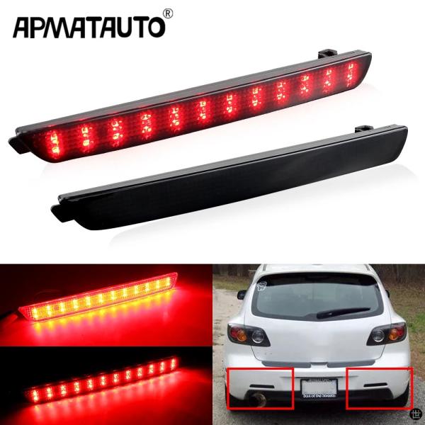 2 個 LED リアバンパーリフレクターハザード灯マツダ 3 04-09 マツダスピード 3 07-...
