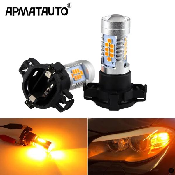 2 個アンバーイエロー PY24W 5200S LED 電球 BMW 3 4 5 シリーズ X3 E...