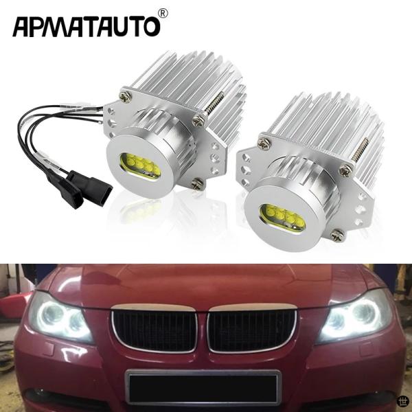 2X LED エンジェルアイハローリングマーカーライトヘッドライト電球 BMW 3 シリーズ E90...