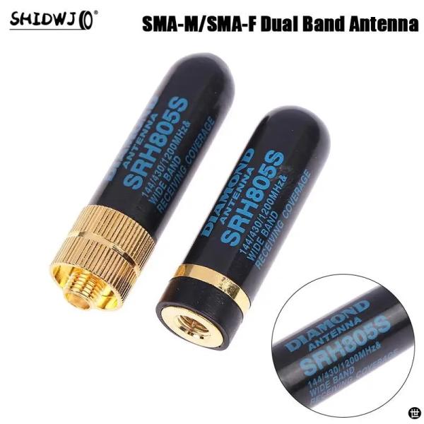 1 個ミニ SMA-M/SMA-F デュアルバンドアンテナ UHF + VHF SRH805S トラ...