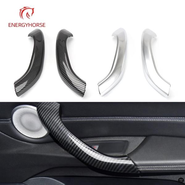 カーボンクローム車内ドアプルハンドルカバートリム交換 BMW X1 X2 F48 F49 F39 2...