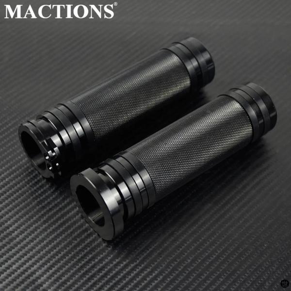 バイク 1インチ ハンドルバーハンドグリップオールブラックアルミハーレースポーツスター 1200 ツ...