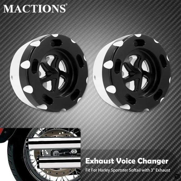 バイク 3インチ マフラーマフラーサイレンサー音声サウンドチェンジャーハーレーソフテイルストリートボ...