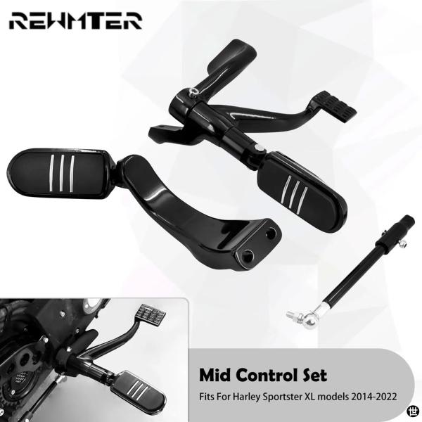 バイクミッドコントロールキットフットペグフットレストペダルシフトレバーリンケージセットハーレースポー...
