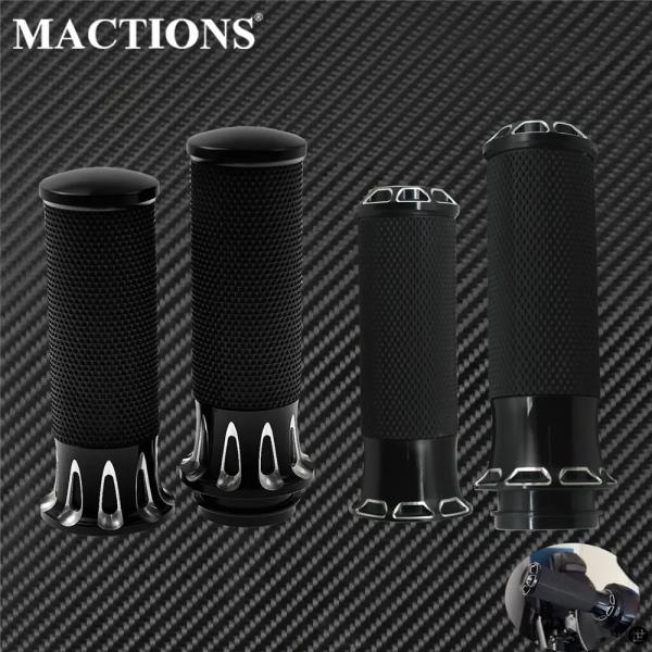 バイク電子スロットルグリップ 1インチ 25 MM黒ハンドルバーハンドグリップハーレーソフテイルブレ...