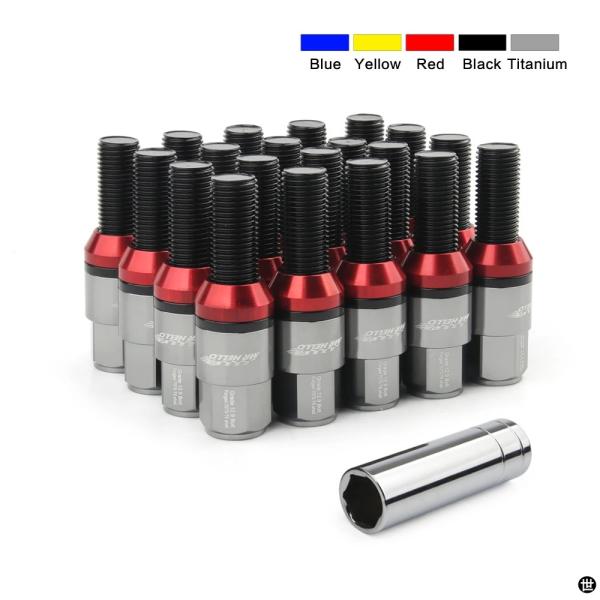 NEW20PSC + アルミニウム合金テーパーラグボルトコーンシートホイールボルトラグナットキャップ...