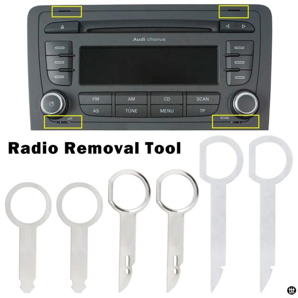 ラジオ除去ツールステレオキーリリースピンヘッドユニット実用抽出リムーバー VW アウディシュコダフォ...