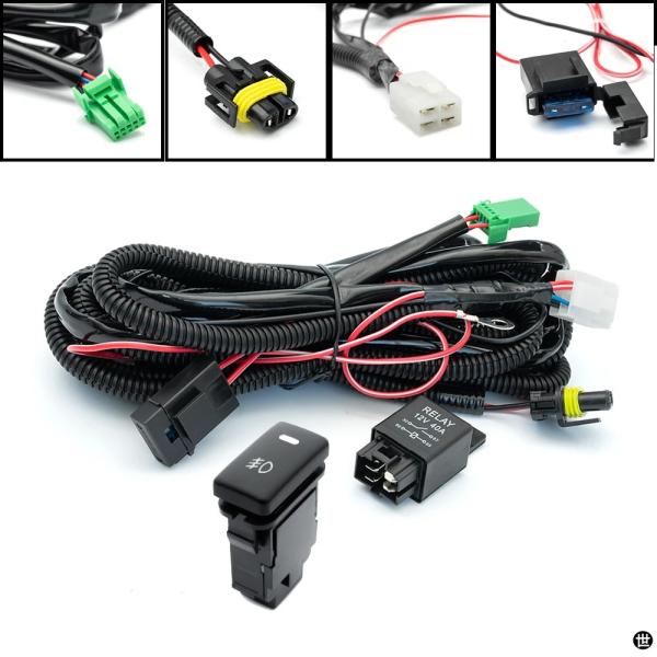 フォグランプオン/オフスイッチ配線ハーネスヒューズリレーキットトヨタランドクルーザー 100 120...