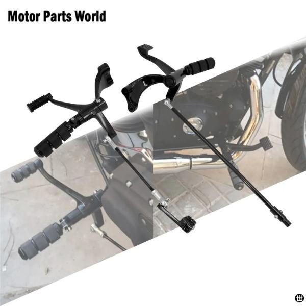 バイクブラックフォワードコントロールフルキットフットペグレバーリンケージハーレースポーツスター XL...