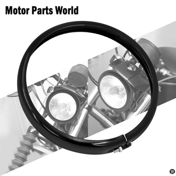 バイク 5.75 ''ヘッドライトヘッドランプトリムリング黒ハーレースポーツスターアイアン 1200...