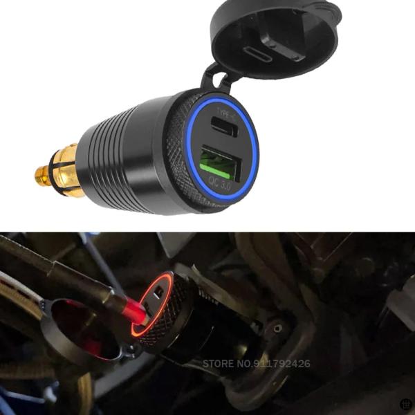 バイク急速チャージャー USB タイプ C QC 3.0 電源アダプタソケットプラグ BMW R11...