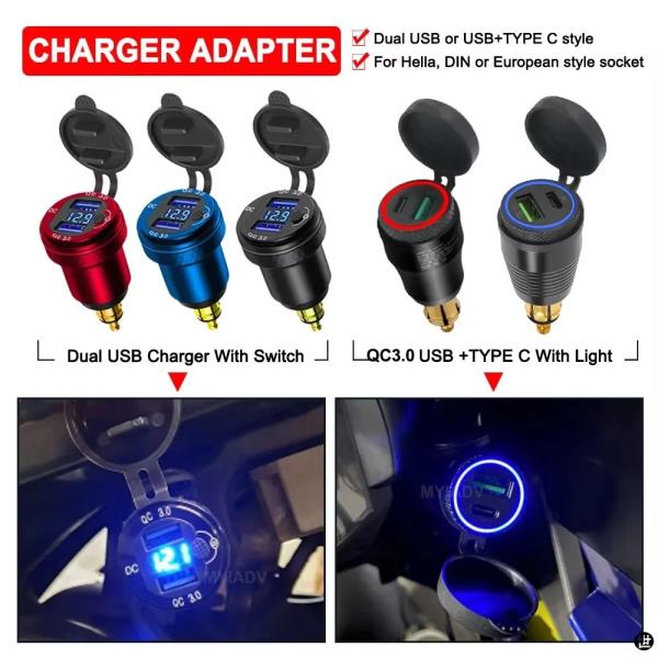 R1200GS デュアル USB チャージャースイッチ R1200RT R1150RT タイプ C ...