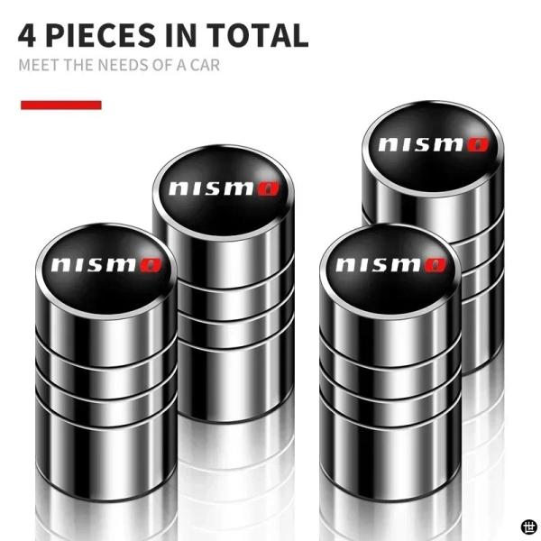 4 個金属バッジホイールタイヤバルブキャップ自動日産ニスモノートアルマダパルサーパスファインダーエク...