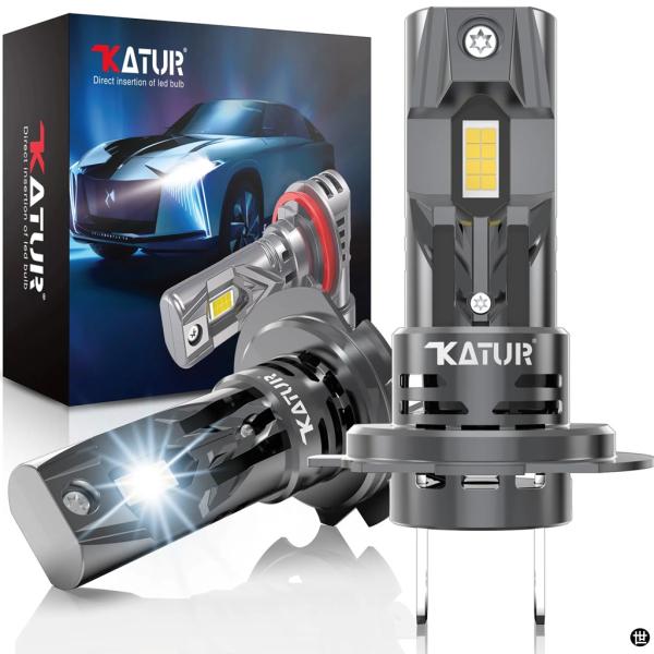 KATUR 2X H7 LED ヘッドライト電球ミニワイヤレス 100 ワット 20000LM 60...