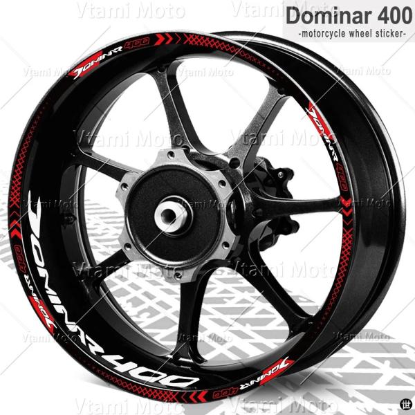 反射バイクホイールステッカータイヤリムデカール 17 インチ BAJAJ ドミナー 400 DOMI...