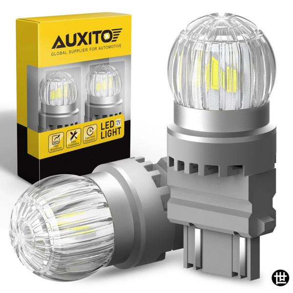 AUXITO 2個 T25 3157 LED電球 ホワイト レッド アンバー 3030SMD P27...