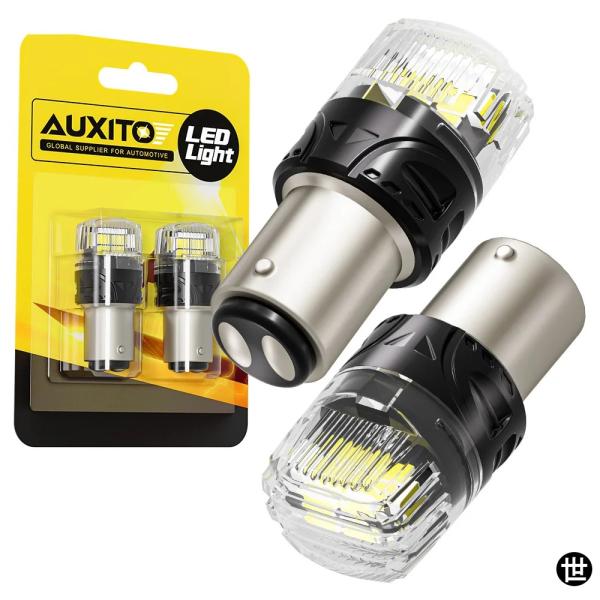 AUXITO 1157 BAY15D P21/5W LED ホワイト 6500K CANバス DRL...