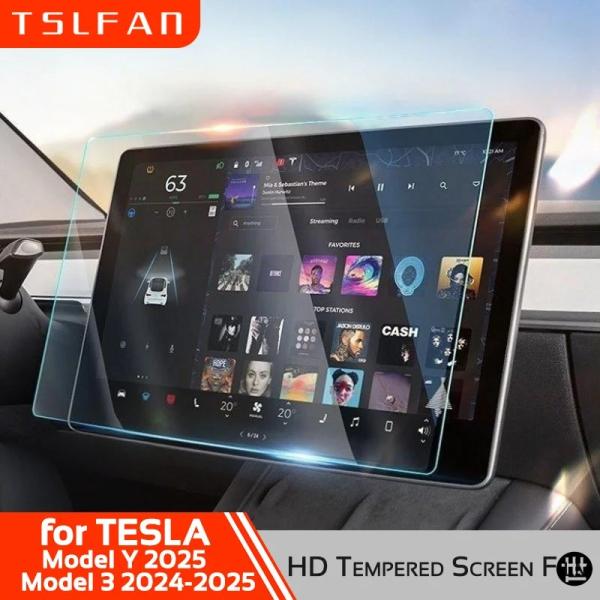 テスラ モデル3 ハイランド 2024 Y ジュニパー 2025 HD 強化ガラスフィルム スクリー...
