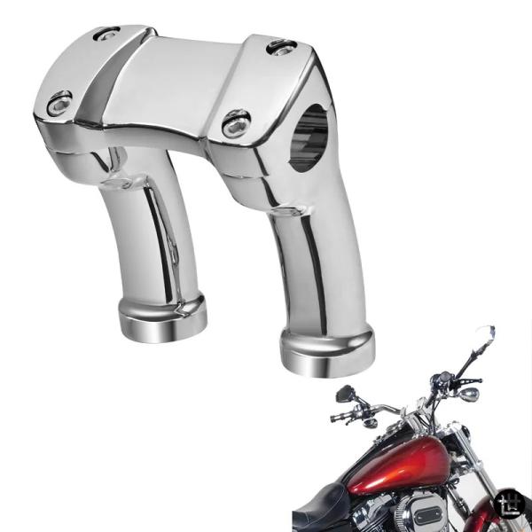 バイク用クローム 4インチ ハンドルバー ライザー 1.25インチ バー ハーレー ソフテイル スリ...