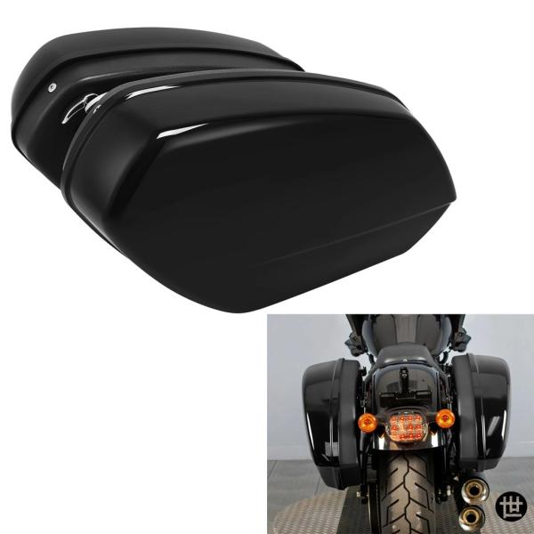 鮮やブラックハードサドルバッグ ハーレー ファットボーイ ブレイクアウト FXBR FLFB 201...