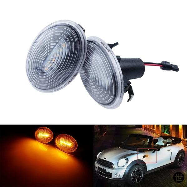 ANGRONG 2X クリアレンズ LED サイドマーカー インジケーター リピーター ライト アン...