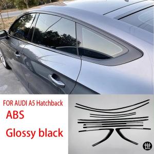 AUDI A5 SPORTBACK HATCHBACK 2019-2023 2022 ABS 光沢ブラック 外装ウィンドウモールディングストリップ シルサイドカバートリム 10個