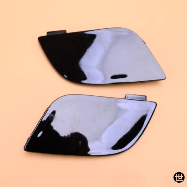 51118050697 1ペア ブラック フロント バンパー 牽引フック アイホール カバー キャッ...