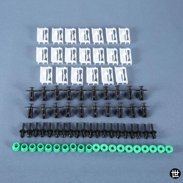 80個入り オートサイドシルスカート モールディンググロメットクリップ 固定ネジプラグリベット BM...