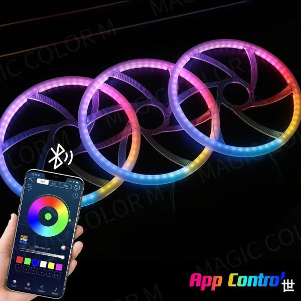 5.9インチ シンフォニー RGB 車用アンビエントホーンライト LED オーディオフード 64色 ...