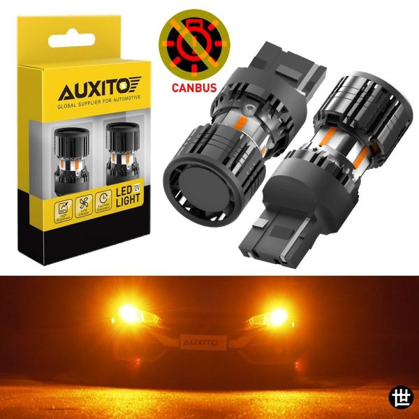 AUXITO 2個 ハイパーフラッシュし T20 7440 LED CANバス W21W WY21W...