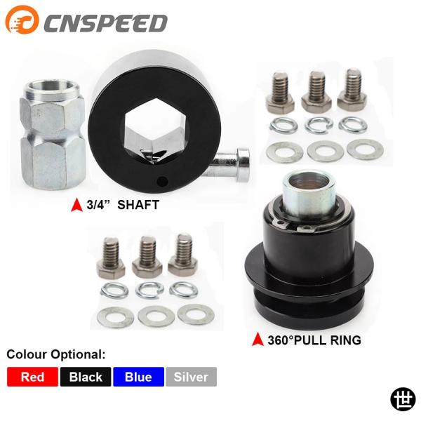 3/4インチシャフト 360プルリング汎用アルミステアリングホイールクイックリリースディスコネクトハ...
