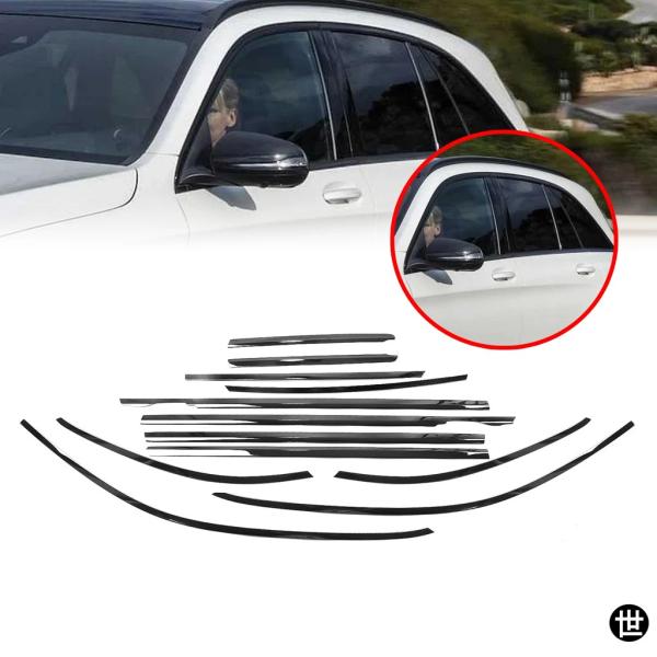 外装ウィンドウフレームトリムストリップグロスブラックシールモールディングウェザーストリップスタイリン...