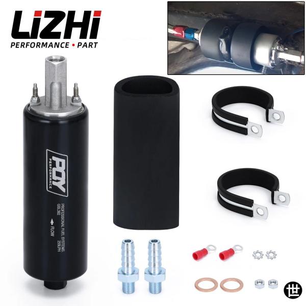 LIZHI- ブラック 汎用 高フロー燃料ポンプ GSL392 圧力アウターインライン 255LPH...