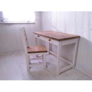 デスクとチェアのお得なセット 無垢 ヒノキ 家具 アンティーク 手作り