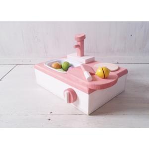 ままごとキッチン 卓上 木製 手作り 卓上キッチン 水色 ブルー