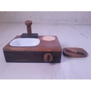 おままごとキッチン 日本製 卓上 ピンク 木製 手作り オーダー