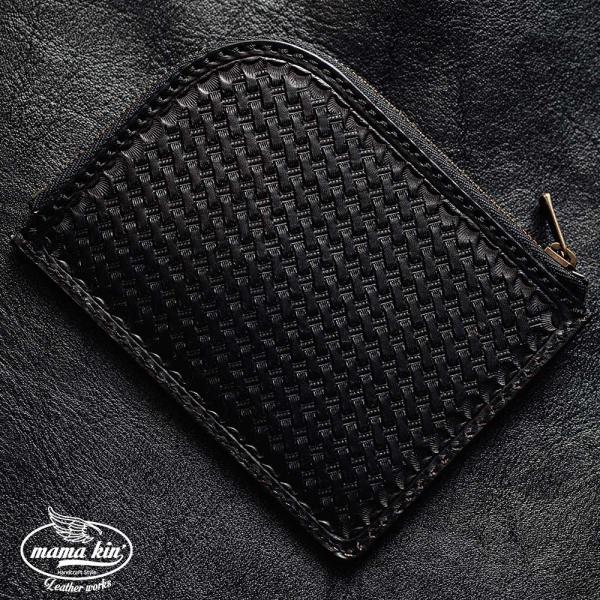 L字ファスナー Lzip Lファスナー Lジッパー 財布 エルファスナー カービング ヌメ革 サドル...
