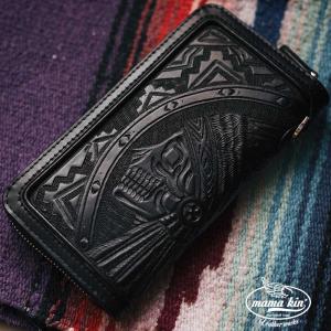 レザーカービング バイカーズウォレット ライダースウォレット レザー