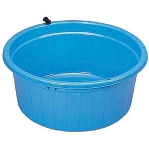 サンコープラスチック タライ キングタライ 丸型 105L 水抜き栓付き ブルー