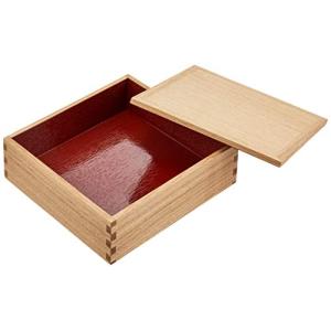 松屋漆器店 白木塗タモ製6.0寸一段重内朱