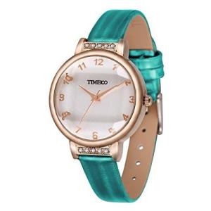TIME100 ファッション 優雅 ダイヤモンド付け 本革 クォーツ 腕時計 #W50448L.04A