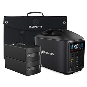 ELECAENTA ポータブル電源ソーラーパネルセット 合計2220Wh 出力600W ポータブル電源S600W 交換電池2