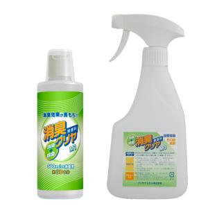 「消臭クリヤ 300ml (原液) ＆ 専用スプレーボトル」除菌 消臭スプレー 無香料 消臭剤  詰替え 約30本作れる｜mamano