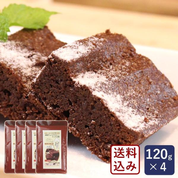 淡路製粉 米粉チョコブラウニーミックス粉 120g×4 ミックス粉 グルテンフリー 小麦粉不使用【ゆ...