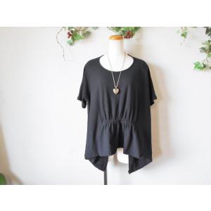 ヨーコモリモト　チュニックブラウス　黒 ヨーコモリモト 旬を装う ポケットデザイン チュニックブラウス