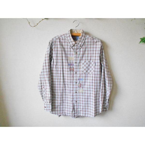カールヘルム KARLHELMUT ワッペン ＆ ロゴ 刺繍 入 長袖 ボタンダウン シャツ L