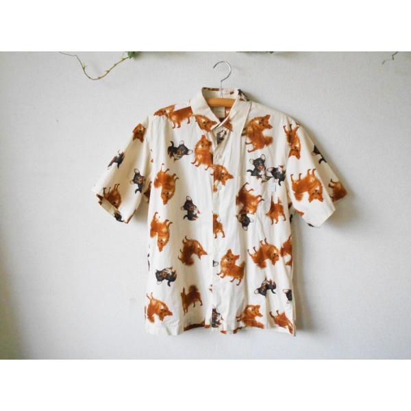 男女兼用 カールヘルム KARLHELMUT ワンちゃん プリント 半袖 シャツ M