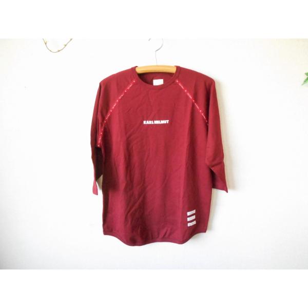 美品 男女兼用 カールヘルム KARL HELMUT ロゴ 入りテープ使用 ７分袖 カットソー Tシ...