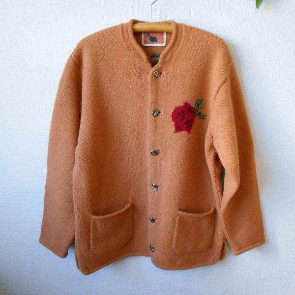 男女兼用 カールヘルム KARL HELMUT お花 の 素敵 な スタンドカラー ニット ジャケッ...