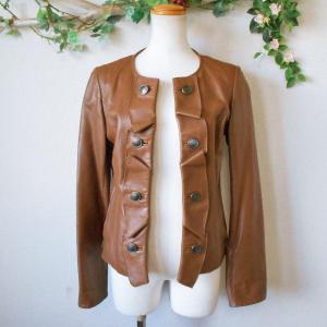 PINK HOUSE（ピンクハウス） レザー ジャケット ブルゾン L 本革 羊革